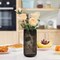 7.5" Amber Hand-Blown Glass Flower Vase – Thickened Round Vintage Striped Bottle for Bookshelf, Dining Table, Office Desk, Meeting Room, Bathroom & Home Décor